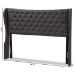 Baxton Studio Cadence Modern and Contemporary Dark Grey Fabric Button-Tufted King Size Winged Headboard - BSOBBT6631-Dark Grey-King HB