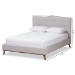 Baxton Studio Valencia Mid-Century Modern Greyish Beige Fabric Full Size Platform Bed - BSOBBT6662-Greyish Beige-Full