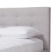 Baxton Studio Valencia Mid-Century Modern Greyish Beige Fabric Full Size Platform Bed - BSOBBT6662-Greyish Beige-Full