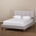 Baxton Studio Valencia Mid-Century Modern Greyish Beige Fabric Full Size Platform Bed - BSOBBT6662-Greyish Beige-Full