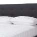 Baxton Studio Valencia Mid-Century Modern Dark Grey Fabric Queen Size Platform Bed - BSOBBT6662-Dark Grey-Queen