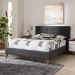 Baxton Studio Valencia Mid-Century Modern Dark Grey Fabric Queen Size Platform Bed - BSOBBT6662-Dark Grey-Queen