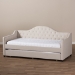 Baxton Studio Perry Modern and Contemporary Light Beige Fabric Daybed with Trundle - BSOCF8940-Light Beige-Daybed