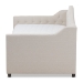 Baxton Studio Perry Modern and Contemporary Light Beige Fabric Daybed with Trundle - BSOCF8940-Light Beige-Daybed