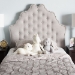 Baxton Studio Hilda Modern and Contemporary Greyish Beige Fabric Twin Size Headboard - BSOBBT6692-Greyish Beige-Twin HB-H1217-14