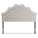 Baxton Studio Hilda Modern and Contemporary Greyish Beige Fabric Queen Size Headboard - BSOBBT6692-Greyish Beige-Queen HB-H1217-14