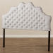 Baxton Studio Hilda Modern and Contemporary Greyish Beige Fabric Queen Size Headboard - BSOBBT6692-Greyish Beige-Queen HB-H1217-14