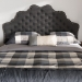 Baxton Studio Hilda Modern and Contemporary Dark Grey Fabric Queen Size Headboard - BSOBBT6692-Dark Grey-Queen HB-H1217-20