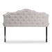 Baxton Studio Aurora Modern and Contemporary Greyish Beige Fabric Queen Size Headboard - BSOBBT6693-Greyish Beige-Queen HB-H1217-14