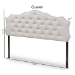 Baxton Studio Aurora Modern and Contemporary Greyish Beige Fabric Queen Size Headboard - BSOBBT6693-Greyish Beige-Queen HB-H1217-14