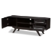 Baxton Studio Ashfield Mid-Century Modern Dark Brown Finished Wood TV Stand - BSOET 3515-01-Dark Brown-TV