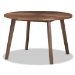 Baxton Studio Wendy Mid-Century Modern Black Fabric and Walnut Effect Wooden Dining Set - BSOWalnut Sunburst Dining Set