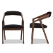 Baxton Studio Wendy Mid-Century Modern Black Velvet and "Oak" Medium Brown Wood Finishing Dining Chair Set of 2 - BSOWalnut Sunburst Dining Chair