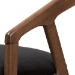 Baxton Studio Wendy Mid-Century Modern Black Velvet and "Oak" Medium Brown Wood Finishing Dining Chair Set of 2 - BSOWalnut Sunburst Dining Chair
