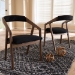 Baxton Studio Wendy Mid-Century Modern Black Velvet and "Oak" Medium Brown Wood Finishing Dining Chair Set of 2 - BSOWalnut Sunburst Dining Chair