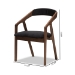 Baxton Studio Wendy Mid-Century Modern Black Velvet and "Oak" Medium Brown Wood Finishing Dining Chair Set of 2 - BSOWalnut Sunburst Dining Chair
