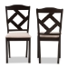 Baxton Studio Ruth Modern and Contemporary Beige Fabric Upholstered and Dark Brown Finished Dining Chair Set of 2 - BSORH133C-Dark Brown/Sand-DC