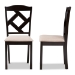 Baxton Studio Ruth Modern and Contemporary Beige Fabric Upholstered and Dark Brown Finished Dining Chair Set of 2 - BSORH133C-Dark Brown/Sand-DC
