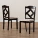 Baxton Studio Ruth Modern and Contemporary Beige Fabric Upholstered and Dark Brown Finished Dining Chair Set of 2 - BSORH133C-Dark Brown/Sand-DC