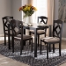 Baxton Studio Ruth Modern and Contemporary Beige Fabric Upholstered and Dark Brown Finished 5-Piece Dining Set - BSORH133C-Dark Brown/Sand Dining Set