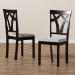 Baxton Studio Sylvia Modern and Contemporary Grey Fabric Upholstered and Dark Brown Finished Dining Chair Set of 2 - BSORH146C-Dark Brown/Grey-DC