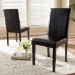 Baxton Studio Mia Modern and Contemporary Dark Brown Faux Leather Upholstered Dining Chair Set of 2 - BSORH5992C-Dark Brown-DC