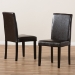 Baxton Studio Mia Modern and Contemporary Dark Brown Faux Leather Upholstered Dining Chair Set of 2 - BSORH5992C-Dark Brown-DC