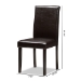Baxton Studio Mia Modern and Contemporary Dark Brown Faux Leather Upholstered Dining Chair Set of 2 - BSORH5992C-Dark Brown-DC