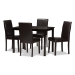 Baxton Studio Mia Modern and Contemporary Dark Brown Faux Leather Upholstered 5-Piece Dining Set