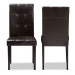 Baxton Studio Avery Modern and Contemporary Dark Brown Faux Leather Upholstered Dining Chair Set of 2 - BSORH5991C-Dark Brown-DC