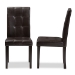 Baxton Studio Avery Modern and Contemporary Dark Brown Faux Leather Upholstered Dining Chair Set of 2 - BSORH5991C-Dark Brown-DC