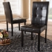 Baxton Studio Avery Modern and Contemporary Dark Brown Faux Leather Upholstered Dining Chair Set of 2 - BSORH5991C-Dark Brown-DC