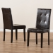 Baxton Studio Avery Modern and Contemporary Dark Brown Faux Leather Upholstered Dining Chair Set of 2 - BSORH5991C-Dark Brown-DC