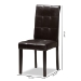 Baxton Studio Avery Modern and Contemporary Dark Brown Faux Leather Upholstered Dining Chair Set of 2 - BSORH5991C-Dark Brown-DC