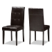 Baxton Studio Avery Modern and Contemporary Dark Brown Faux Leather Upholstered 5-Piece Dining Set - BSORH5991C-Dark Brown Dining Set