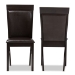Baxton Studio Thea Modern and Contemporary Dark Brown Faux Leather Upholstered Dining Chair Set of 2 - BSORH131C-Dark Brown-DC