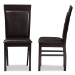 Baxton Studio Thea Modern and Contemporary Dark Brown Faux Leather Upholstered Dining Chair Set of 2 - BSORH131C-Dark Brown-DC