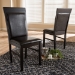 Baxton Studio Thea Modern and Contemporary Dark Brown Faux Leather Upholstered Dining Chair Set of 2 - BSORH131C-Dark Brown-DC