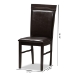 Baxton Studio Thea Modern and Contemporary Dark Brown Faux Leather Upholstered Dining Chair Set of 2 - BSORH131C-Dark Brown-DC
