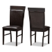 Baxton Studio Thea Modern and Contemporary Dark Brown Faux Leather Upholstered 5-Piece Dining Set - BSORH131C-Dark Brown Dining Set