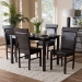 Baxton Studio Thea Modern and Contemporary Dark Brown Faux Leather Upholstered 5-Piece Dining Set - BSORH131C-Dark Brown Dining Set