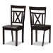 Baxton Studio Rosie Modern and Contemporary Dark Brown Faux Leather Upholstered Dining Chair Set of 2