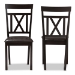 Baxton Studio Rosie Modern and Contemporary Dark Brown Faux Leather Upholstered Dining Chair Set of 2 - BSORH123C-Dark Brown-DC