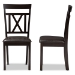 Baxton Studio Rosie Modern and Contemporary Dark Brown Faux Leather Upholstered Dining Chair Set of 2 - BSORH123C-Dark Brown-DC