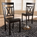 Baxton Studio Rosie Modern and Contemporary Dark Brown Faux Leather Upholstered Dining Chair Set of 2 - BSORH123C-Dark Brown-DC