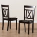 Baxton Studio Rosie Modern and Contemporary Dark Brown Faux Leather Upholstered Dining Chair Set of 2 - BSORH123C-Dark Brown-DC