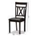 Baxton Studio Rosie Modern and Contemporary Dark Brown Faux Leather Upholstered Dining Chair Set of 2 - BSORH123C-Dark Brown-DC