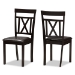 Baxton Studio Rosie Modern and Contemporary Dark Brown Faux Leather Upholstered 5-Piece Dining Set - BSORH123C-Dark Brown Dining Set