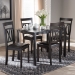 Baxton Studio Rosie Modern and Contemporary Dark Brown Faux Leather Upholstered 5-Piece Dining Set - BSORH123C-Dark Brown Dining Set