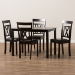 Baxton Studio Rosie Modern and Contemporary Dark Brown Faux Leather Upholstered 5-Piece Dining Set - BSORH123C-Dark Brown Dining Set